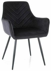 Scaun de bucătărie Maya Velvet, negru