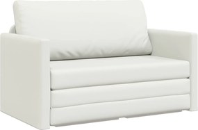 vidaXL Pat canapea 110cm Alb Piele artificiala