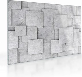 Tablou pe sticlă - Abstracție cu faianță de beton (70x50 cm)