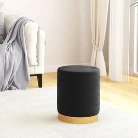vidaXL Taburet depozitare rotund, negru, catifea 31 x 37 cm