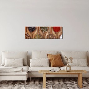 Tablou - condimente și linguri (cu ceas) (90x30 cm)