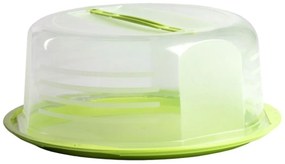 Platou rotund pentru prajitura cu capac Dolce, Domotti, 30 cm, verde
