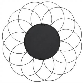 Oglinda rotunda cu rama din metal neagra Phantoma, 2cm (L / D) x 79,5cm (W) x 79,5cm (H)