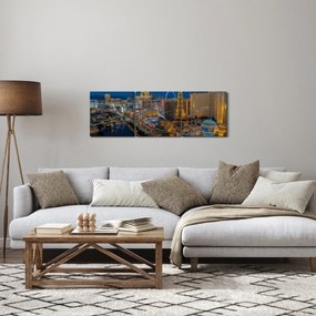 Tablou cu Las Vegas nocturn (cu ceas) (90x30 cm)