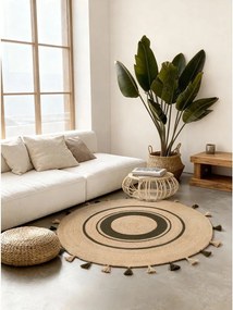 Covor în culoare naturală reversibil/țesut manual rotund din iută ø 150 cm Basil – Hanse Home