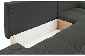 Canapea colțar extensibilă ALMADA, tapițată, cu spațiu de depozitare, în L, dreapta, antracit