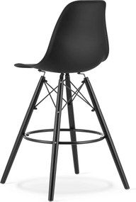 PROMO Scaun de bar negru CARBRY LAMAL cu picioare negre calitatea a II-a