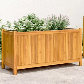 Jardinieră de grădină cu căptușeală, 99,5x38x50 cm, lemn acacia