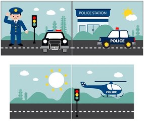 PINO PAT SEMI-INALT și cortină Poliție.