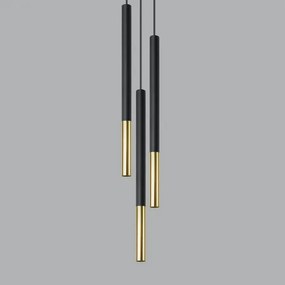 Lustră pe cablu MOSAIC 3xG9/12W/230V neagră/aurie