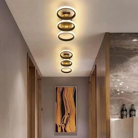 Lustra LED Plafoniera, B130-3BK, 3 Tipuri De Lumina, 54W, Negru Rotunda