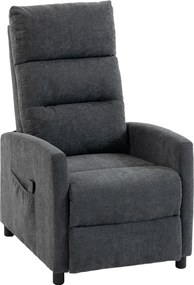 HOMCOM Fotoliu Reclinabil Manual cu Masaj 160°, Chenille, Suport Picioare, Telecomandă, Buzunare, Gri Închis | Aosom Romania