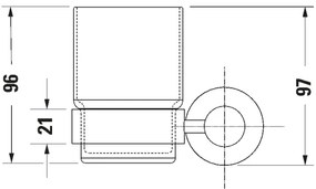 Duravit 99191000 - Suport pentru periuțe de dinți D-CODE pentru montare pe perete, stânga, crom lucios