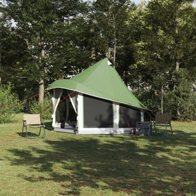 vidaXL Cort de familie Tipi cu acoperiș Verde 404 x 370 x 270 cm