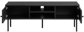 Masă TV neagră cu aspect de lemn de stejar 120x43 cm Pensacola – Unique Furniture