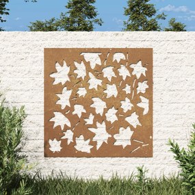 824480 vidaXL Decorațiune perete grădină, 55x55cm, oțel corten, frunze arțar