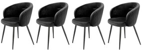Set 4 scaune K430 velvet negru