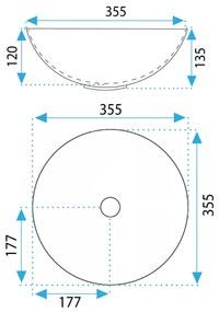 Lavoar Stella alb/auriu L35,5 cm