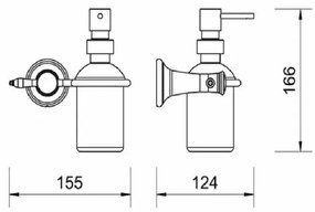 Dispenser sapun lichid Ferro Retro, alb/crom - ARE34
