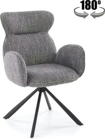 Scaun K571, gri/negru, stofa clasica/otel, 63x64x93 cm