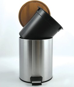 Coș de gunoi argintiu mat cu pedală din oțel 3 l Adonis – Spirella