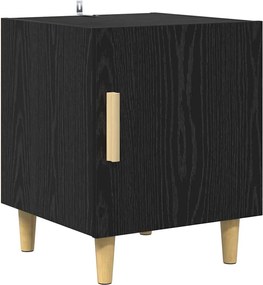 vidaXL Dulap de noapte Stejar Negru 40 x 40 x 50 cm Lemn compozit