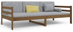 814642 vidaXL Pat de zi, maro miere, 90x190 cm, lemn masiv de pin