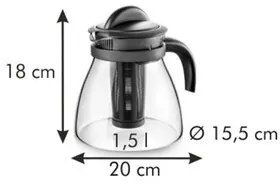 Ceainic cu infuzor Tescoma MONTE CARLO 1,5 l, antracit