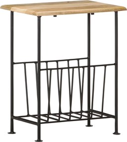 vidaXL Suport pentru reviste, 40x30x50 cm, lemn masiv de mango și oțel