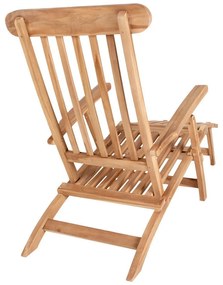 Șezlong Arrecife din tec cu spătar reglabil