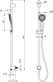 Arnika Titanium set de dus cu functie de alimentare 2 in1 finisaj antracit NQA_D61K