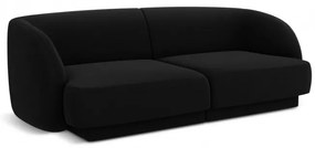 Canapea modulara Miley cu  2 locuri si tapiterie din catifea, negru