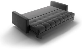 Canapea gri închis extensibilă, cu spațiu de depozitare cu tapițerie din catifea 222 cm Bali – Cosmopolitan Design