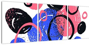Tablou - Motiv cercuri în culori vii (cu ceas) (90x30 cm)