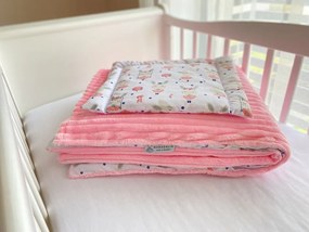 Lenjerie de pat pentru copii maradalia pink stripes ballerina bunny 100 x 80 cm