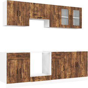 vidaXL Set dulap de bucătărie din 8 piese „Kalmar” stejar afumat Lemn