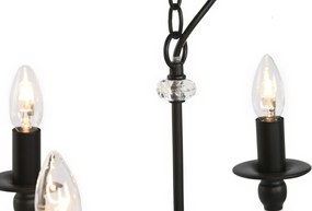 Candelabru din metal, negru, cu 6 brațe, 46 x 54 cm, „Cayeux”