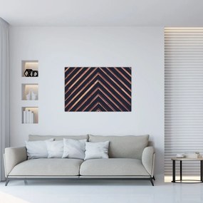 Tablou - Motiv de lemn pe fond negru (90x60 cm)