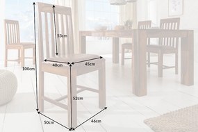 Set 2 scaune elegante din lemn cu sezut tapitat, Makassar Sheesham A-39751 VC