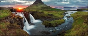 Tablou - Kirkjufell la apus (120x50 cm)