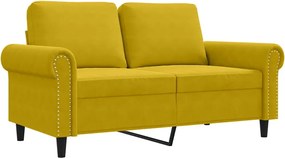 vidaXL Canapea cu 2 locuri, galben, 120 cm, catifea