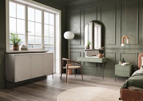 Comodă Sonatia 150 cm cu trei uși - casmir cu picioare negre