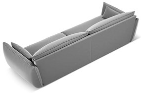 Canapea gri deschis cu tapițerie din catifea 248 cm Vanda – Mazzini Sofas