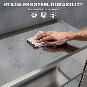 HOMCOM Raft de Bucătărie cu 5 Nivele din Oțel Inoxidabil 201, Argintiu | Aosom Romania