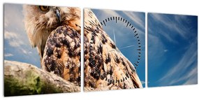 Tablou - Bufniță (cu ceas) (90x30 cm)