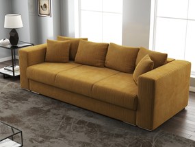 Canapea extensibilă dumonde cu ladă de depozitare si sezut confortabil din spuma high-density, Gloria Zoom Mustar 240x100 cm
