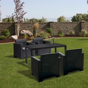 Set mobilier de grădină Nero IV cu 4 locuri, grafit