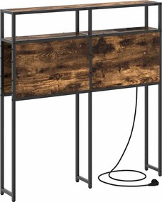 vidaXL Tăblie de depozitare cu raft Stejar afumat 75 cm Lemn compozit