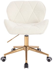 HR111K Scaun Crem Boucle cu Bază Aurie