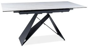 Masa extensibila Westin SC JASPER alb/negru mat L120-160 cm